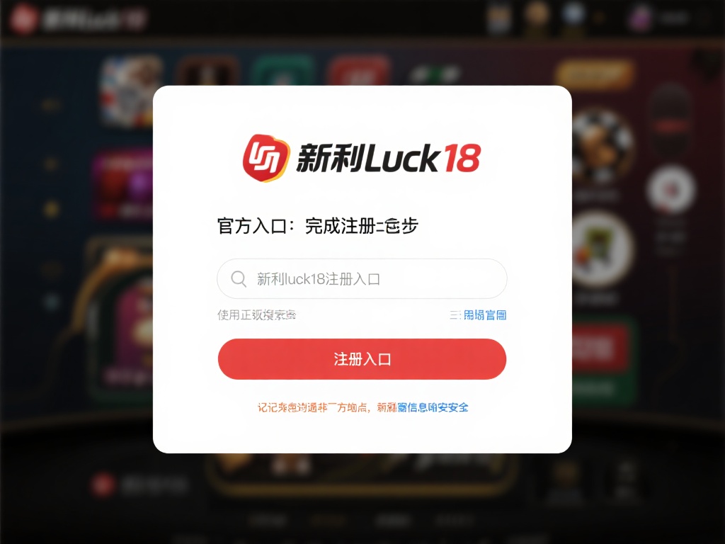 新利luck18入口注册教程详细讲解 进入新利luck18的官方入口是完成注册的第一步。